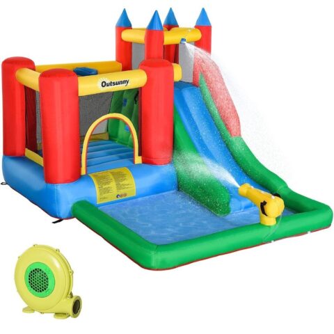 Pool water slide castle