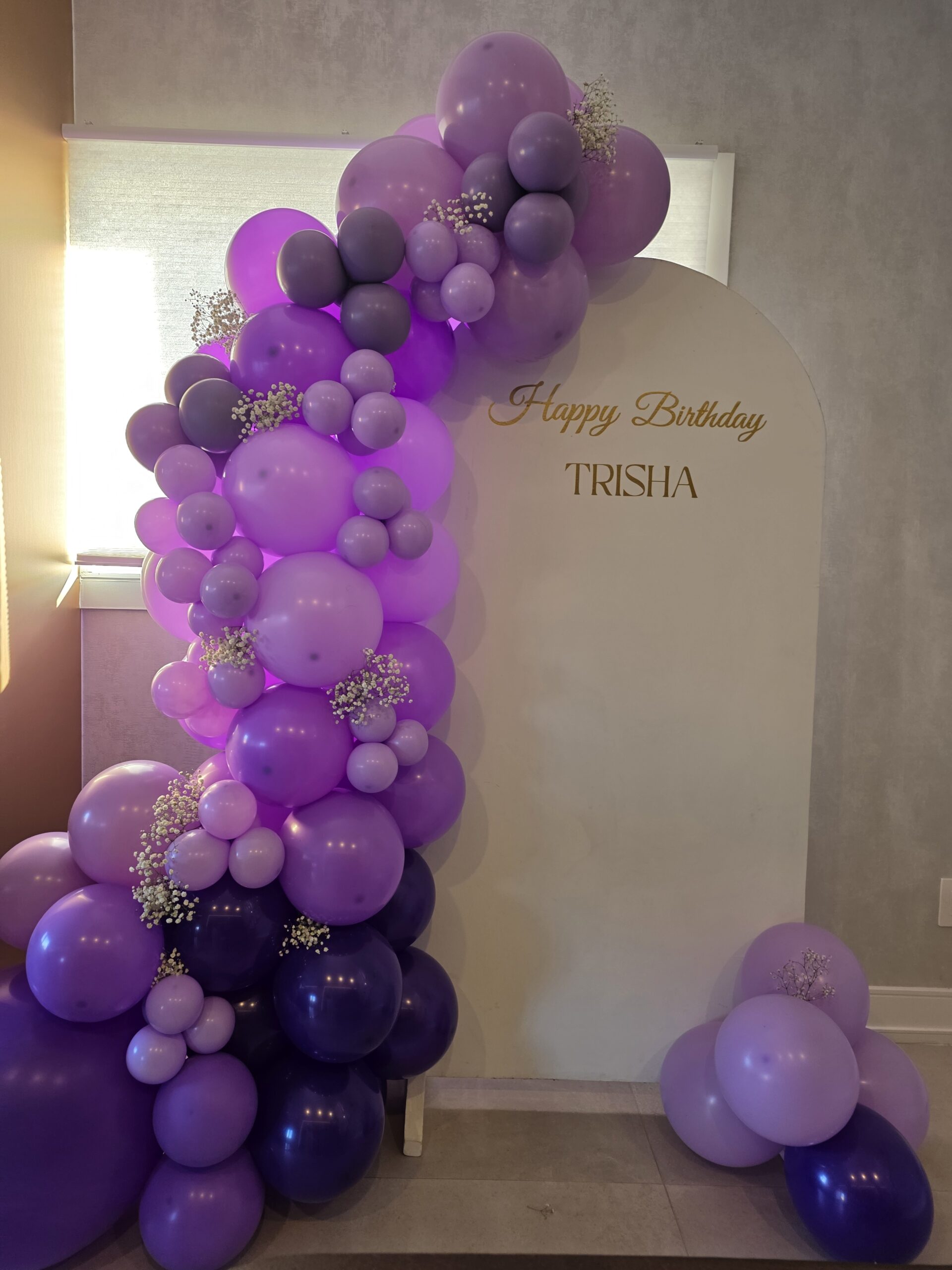First birthday balloon decoration with a circle arch
